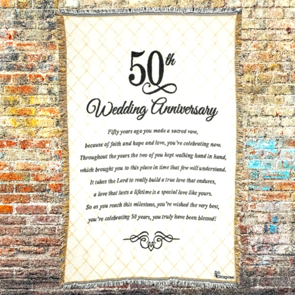 📣Dicksons 50th Wedding 💒👰🤵Anniversary Poem 48x68  Tapestry Blanket 🆕 😍 🎁